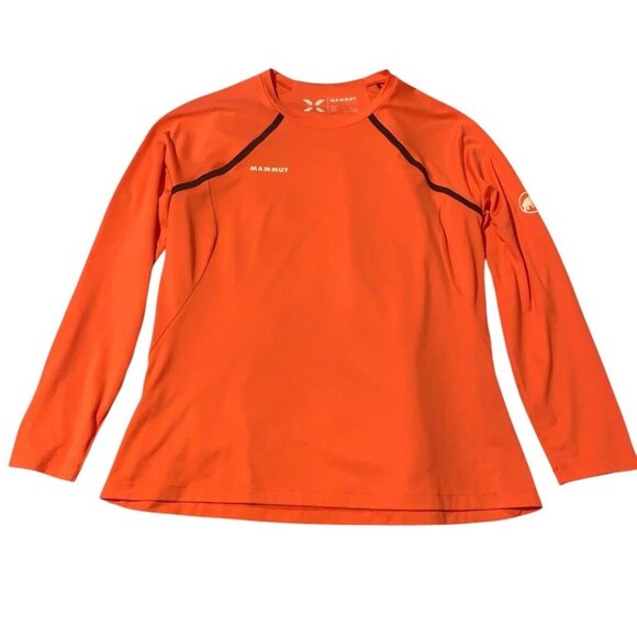 Mammut Women's Long Sleeve Orange Performance Shirt Sz L Lightweight  Activewear - Picture 1 of 11